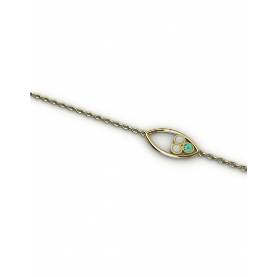 Gold, emerald and opals necklace