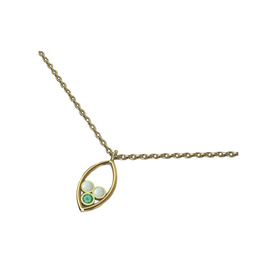 Gold, emerald and opals necklace