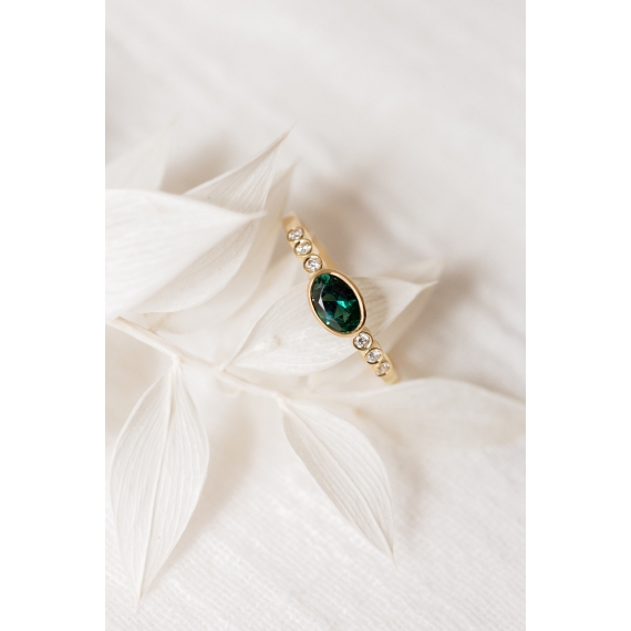 Lucy in the sky ring - 18k gold, tourmaline & diamonds