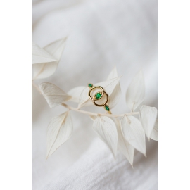 18 carats yellow gold and emeralds ring