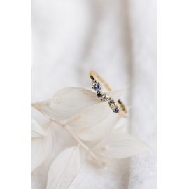 Magic ring - 18k recycled gold, diamonds and blue sapphires