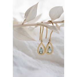 Aqua-marina earrings - 18k recycled gold