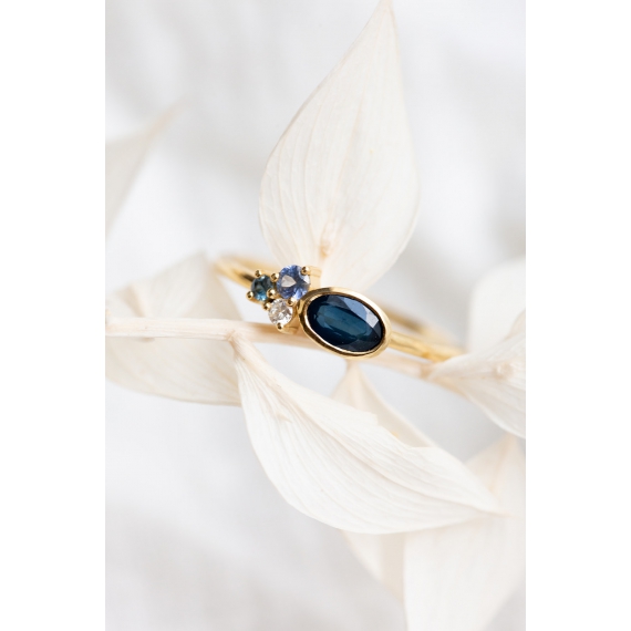 All Together Now ring - 18k gold, diamonds & sapphires