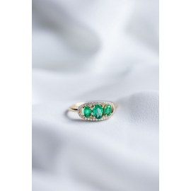 Oneness ring - 18k gold, emeralds & diamonds