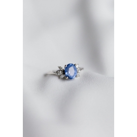 Bague Libellea saphir bleu & diamants - Or 18k recyclé
