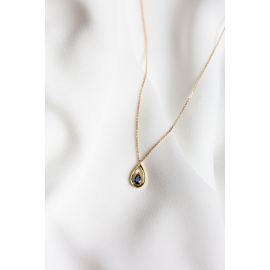 Blue sapphire necklace - 18k recycled gold