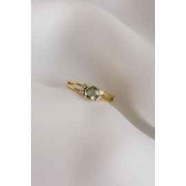Bountiful ring green sapphire - 18k recycled gold